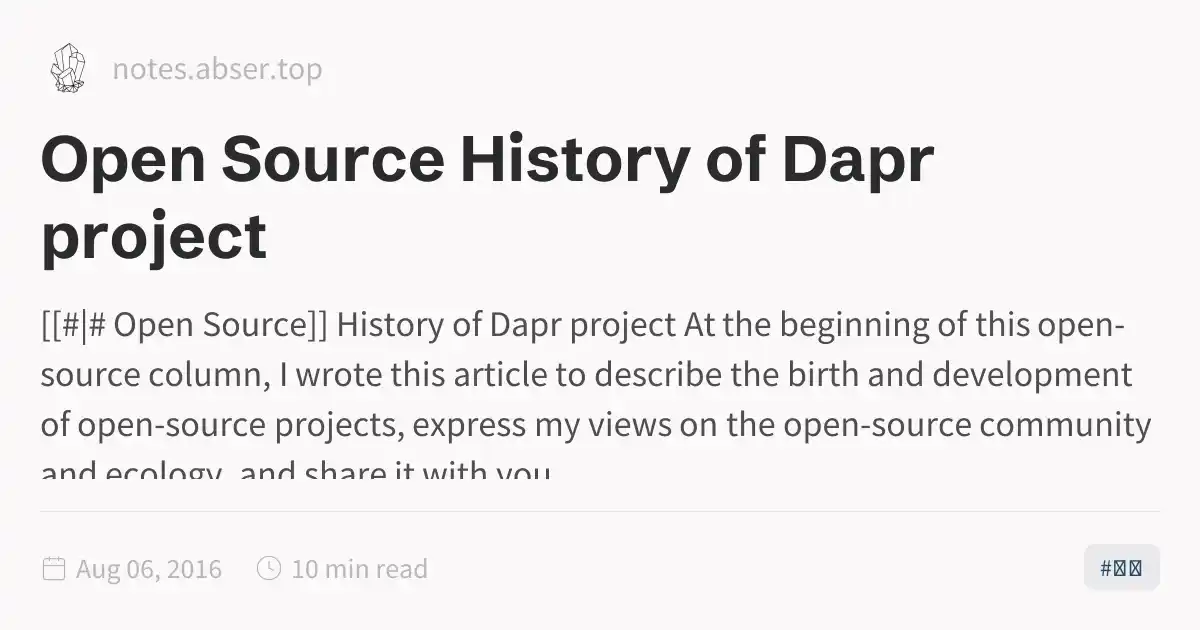 Open Source History of Dapr project